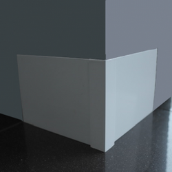 Aluminium Skirting - Flat Glue Fix Skirting Corner Angles To Suit Mill Finish, Natural / Clear Anodised, Pearl White & Satin Black