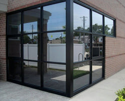 Aluminium Commercial Window Material - 400 Series Style 101.6 x 45mm Centre Single Glazed Powdercoated Satin Black / Pearl White