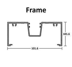 Aluminium Commercial Window Material - 400 Series Style 101.6 x 45mm Centre Single Glazed Powdercoated Satin Black / Pearl White