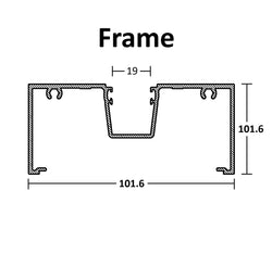 Aluminium Commercial Window Material - 400 Series Style 101.6 x 45mm Centre Single Glazed Powdercoated Satin Black / Pearl White