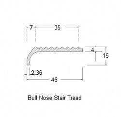 Aluminium Stair Tread Nosing - Mill Finish
