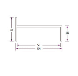 Aluminium Commercial Sliding Door Channel With Leg Natural / Clear Anodised