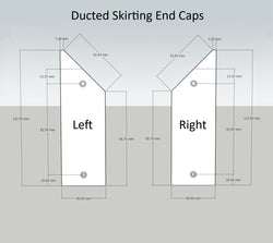 Aluminium Ducted Skirting End Caps, Corners, Angle & Flat Joiners