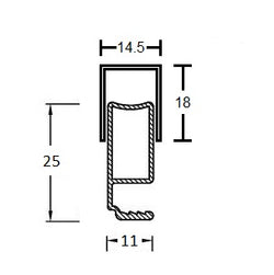 Aluminium Flyscreen Channel 14.5 x 18 x 1.22mm