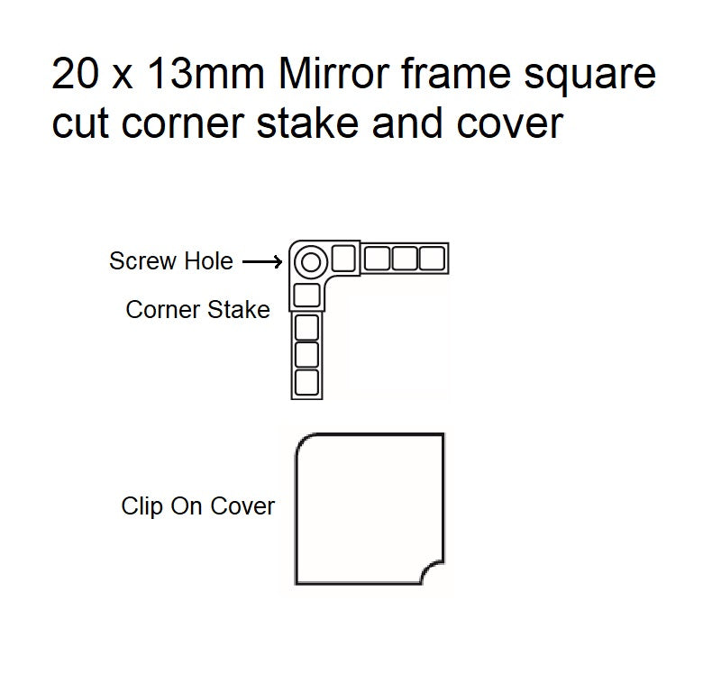 Aluminium Mirror Frame - 20 x 13mm - Alltrade Aluminium, Glass ...