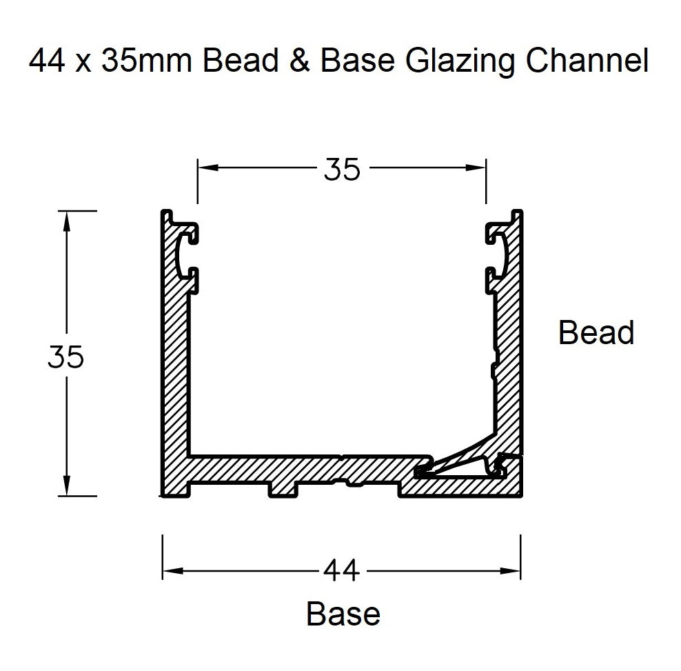 Aluminium Glazing Channel Natural / Clear Anodised - Alltrade Aluminium ...