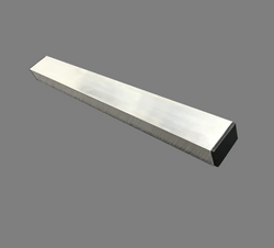 Aluminium Straight Edge - Mill Finish With Black Plastic End Caps