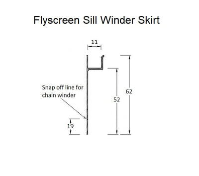 Aluminium Flyscreen Frame & Sill Winder Skirt