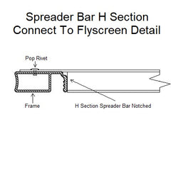Aluminium Flyscreen Spreader Bar / Flydoor Mid Rail H Section