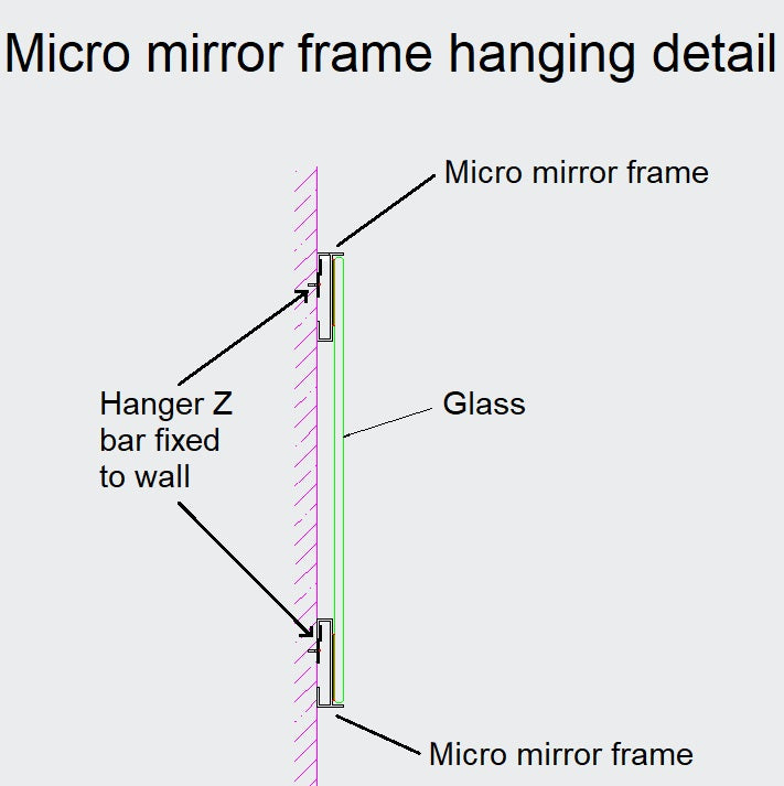 Aluminium Mirror Frame (Micro Mirror Frame) Z Hanger Bar Alltrade