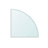 Circular Glass (Quarter Circle) - Clear Glass