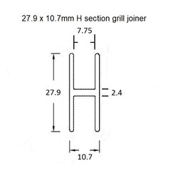 Aluminium Flyscreen Spreader Bar / Flydoor Mid Rail H Section