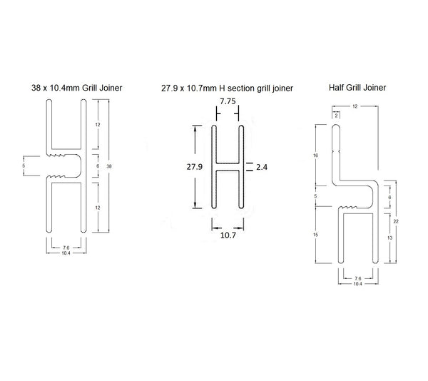 Aluminium Security Door / Window Grill Joiners Mill Finish, Anodised ...