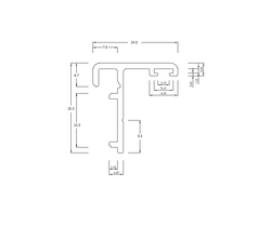 Aluminium Security Door Offset T Mullion